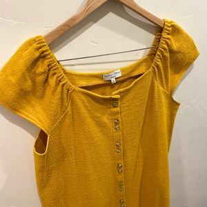 Madewell TeXTURE & THREAD Button Up Mini Dress with Cap Sleeves